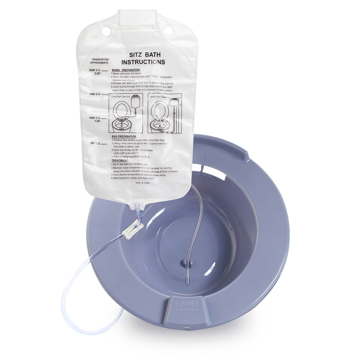 McKesson Round Sitz Bath, Gray, 2000 mL
