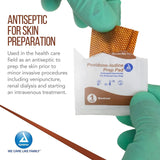 Dynarex Povidone-Iodine Prep Pad, 10% Strength, Antiseptic Nonwoven, Medium, 1.25" x 2.5", Non-Sterile - 1108 - LL Medico