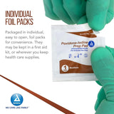 Dynarex Povidone-Iodine Prep Pad, 10% Strength, Antiseptic Nonwoven, Medium, 1.25" x 2.5", Non-Sterile - 1108 - LL Medico