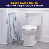 Commode Chair Drive Fixed Arms Steel Frame with Backrest 24 Inch Seat Width 650 Lbs. Weight Capacity