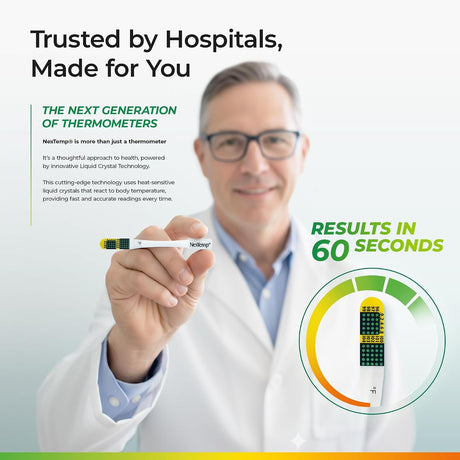 NexTemp Single Patient Skin Thermometer, 96 to 104 °F