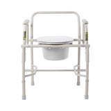 Commode Chair Drive Drop Arms Steel Frame Back Bar 13-3/4 Inch Seat Width 300 Lbs. Weight Capacity