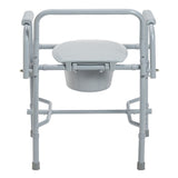Commode Chair Drive Drop Arms Steel Frame Back Bar 13-3/4 Inch Seat Width 300 Lbs. Weight Capacity