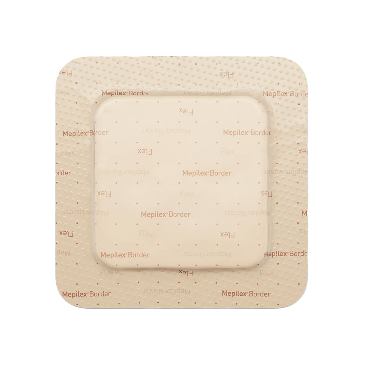 Mepilex Border Flex Foam Dressing, Bordered Silicone Adhesive, Square, Sterile — 4" x 4"