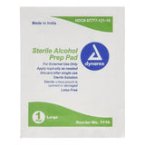 Dynarex Sterile Alcohol Prep Pads, Large, 1 2/5" x 3 1/2" - 1116 - LL Medico