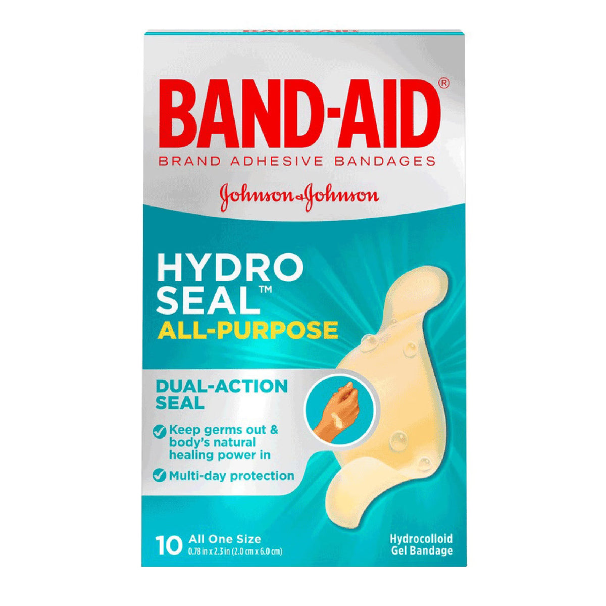 Band-Aid Hydro Seal, All-Purpose Waterproof Adhesive Strip, Hydrocolloid Gel, Tan, 1" x 2", Sterile - 111741900-Box - LL Medico