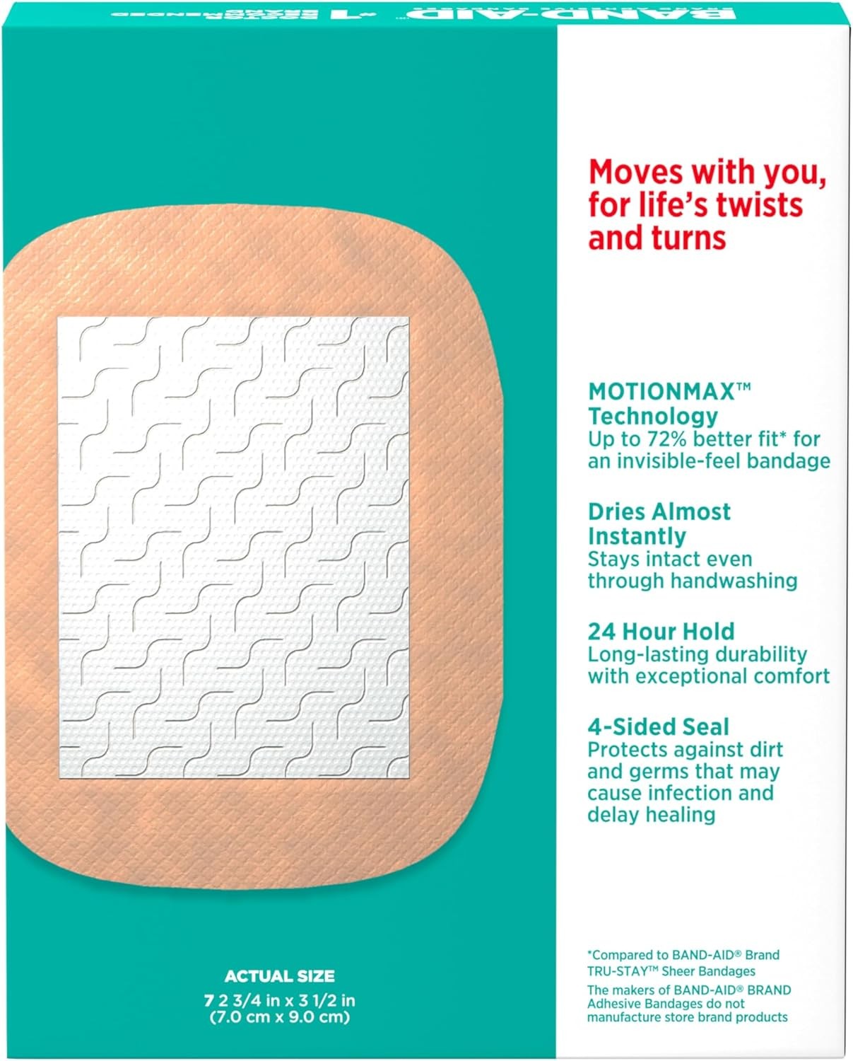 Band-Aid Skin-Flex Adhesive Bandages Extra Large, 2.75 x 3.5 Inch