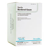DermaRite Bordered Gauze, Island Dressing, 2 x 3.75", White, Gauze, Sterile - 11230-Single - LL Medico