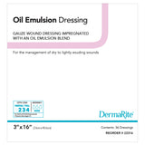 DermaRite Oil Emulsion Impregnated Dressing, Rectangle, Sterile — 3" x 16"