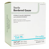 DermaRite Bordered Gauze, Adhesive Island Dressing, White, Gauze, Sterile, 3.6 x 4" - 11364-Single - LL Medico