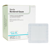 DermaRite Bordered Gauze, Adhesive Island Dressing, White, Gauze, Sterile, 3.6 x 4" - 11364-Single - LL Medico