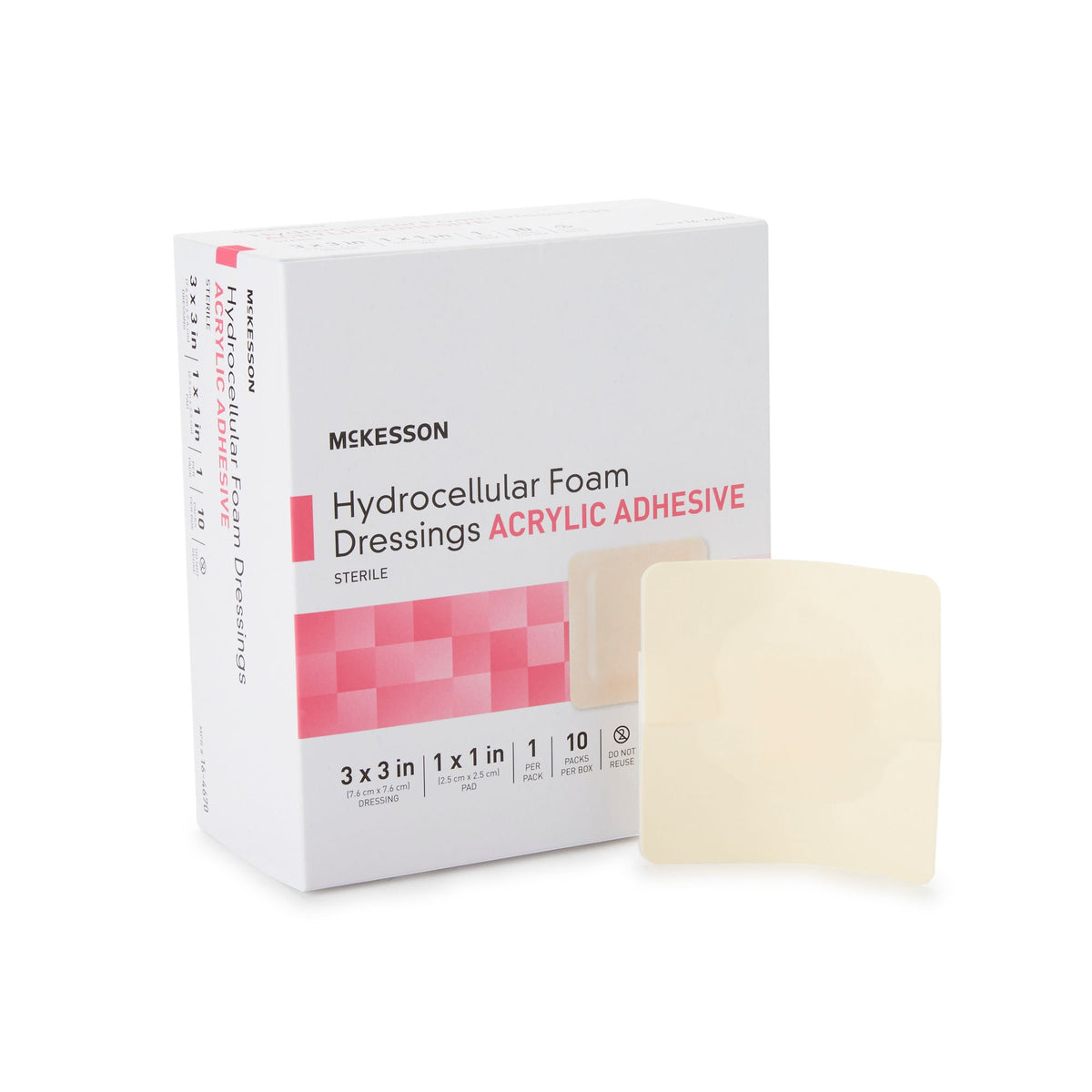 McKesson Foam Dressing With Border, Film Backing, Square, Sterile - 16-4670 - LL Medico