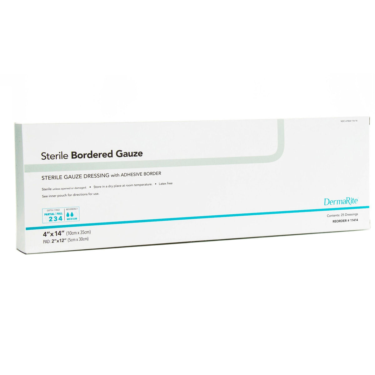 DermaRite Bordered Gauze, Island Dressing, White, Gauze, Sterile - LL Medico