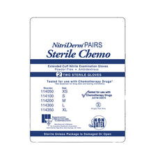 NitriDerm Pairs Sterile Chemo Extended Cuff Nitrile Exam Gloves, Medium - 114200 - LL Medico
