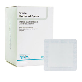 DermaRite Bordered Gauze, Island Adhesive Dressing, White, Gauze, Sterile, 4" x 8" - 11480-Single - LL Medico