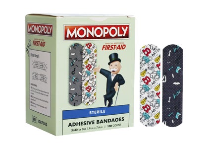 American White Cross Kid Design (Monopoly) Adhesive Strip, 3/4 x 3 Inch