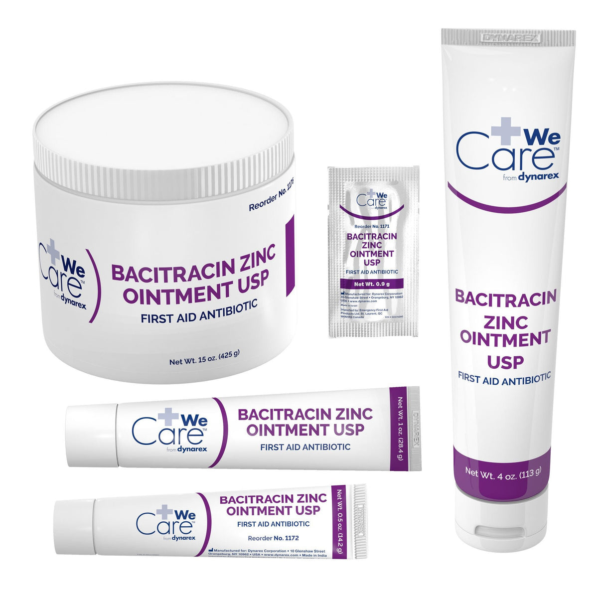 WeCare Bacitracin Zinc, First Aid Antibiotic Ointment, 4 oz Tube - 1175-Single - LL Medico