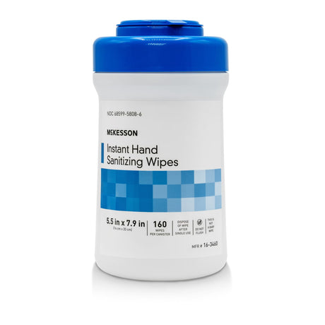 McKesson Instant Hand Sanitizing Wipes, 5.5" x 7.9", 160 Count - 16-3460 - LL Medico