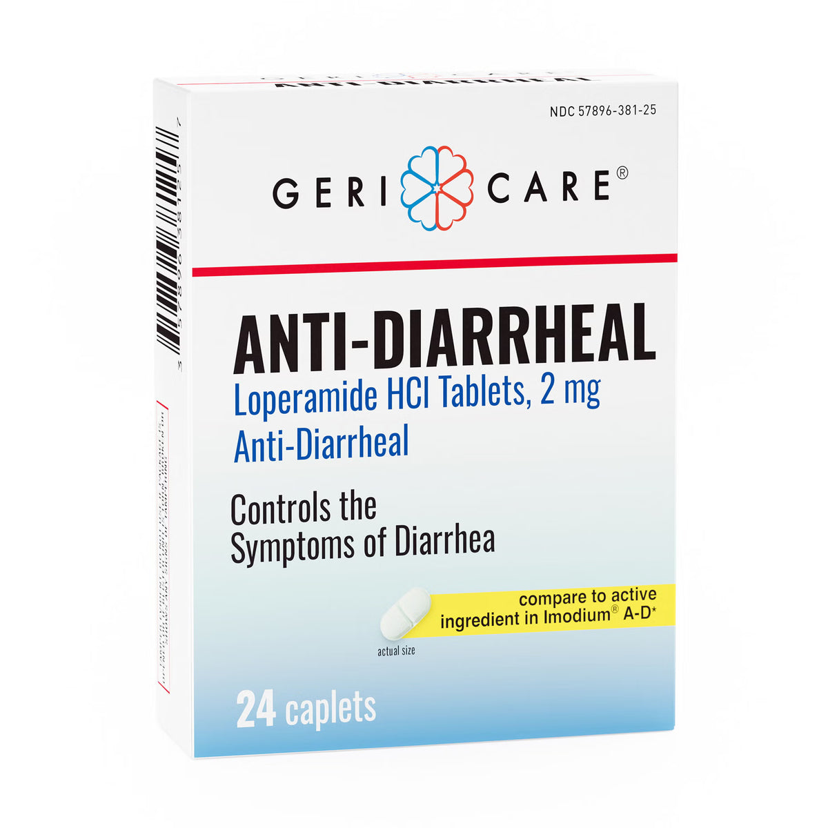 Geri-Care Loperamide Anti-Diarrheal, 2 mg, Caplet - 24 count - LL Medico