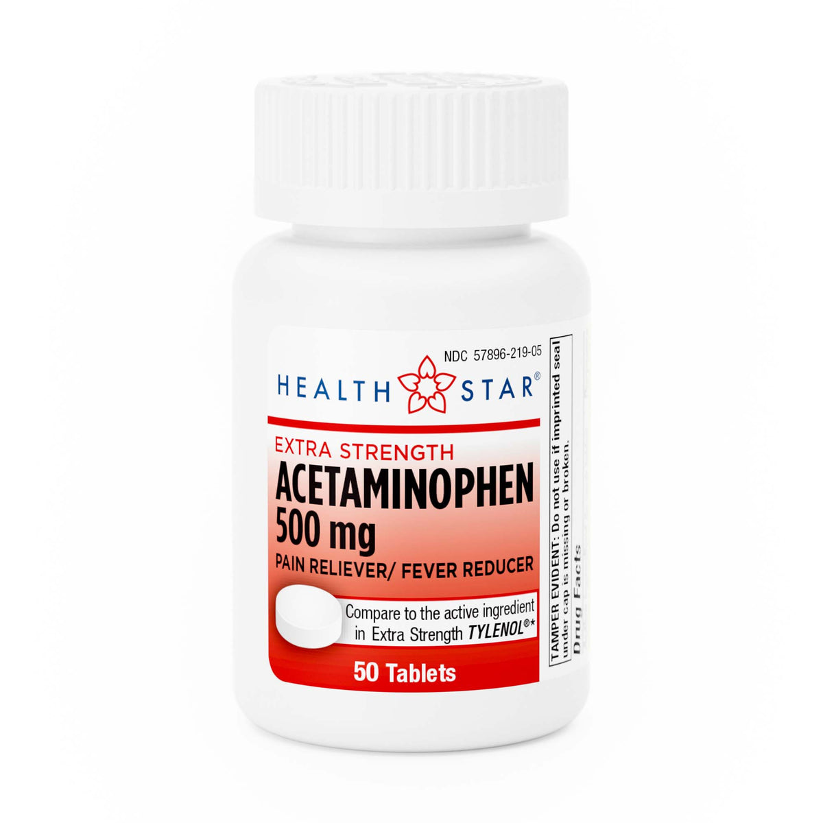 Geri-Care Health Star Extra Strength Acetaminophen Tablets, 500 mg - 50 count - LL Medico