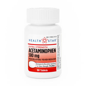 Geri-Care Health Star Extra Strength Acetaminophen Tablets, 500 mg - 50 count - LL Medico