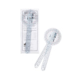 Baseline Plastic Goniometer, Transparent, 360 Degree, 12"