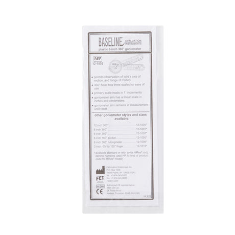 Baseline Plastic Goniometer, 360 Degree, 6"