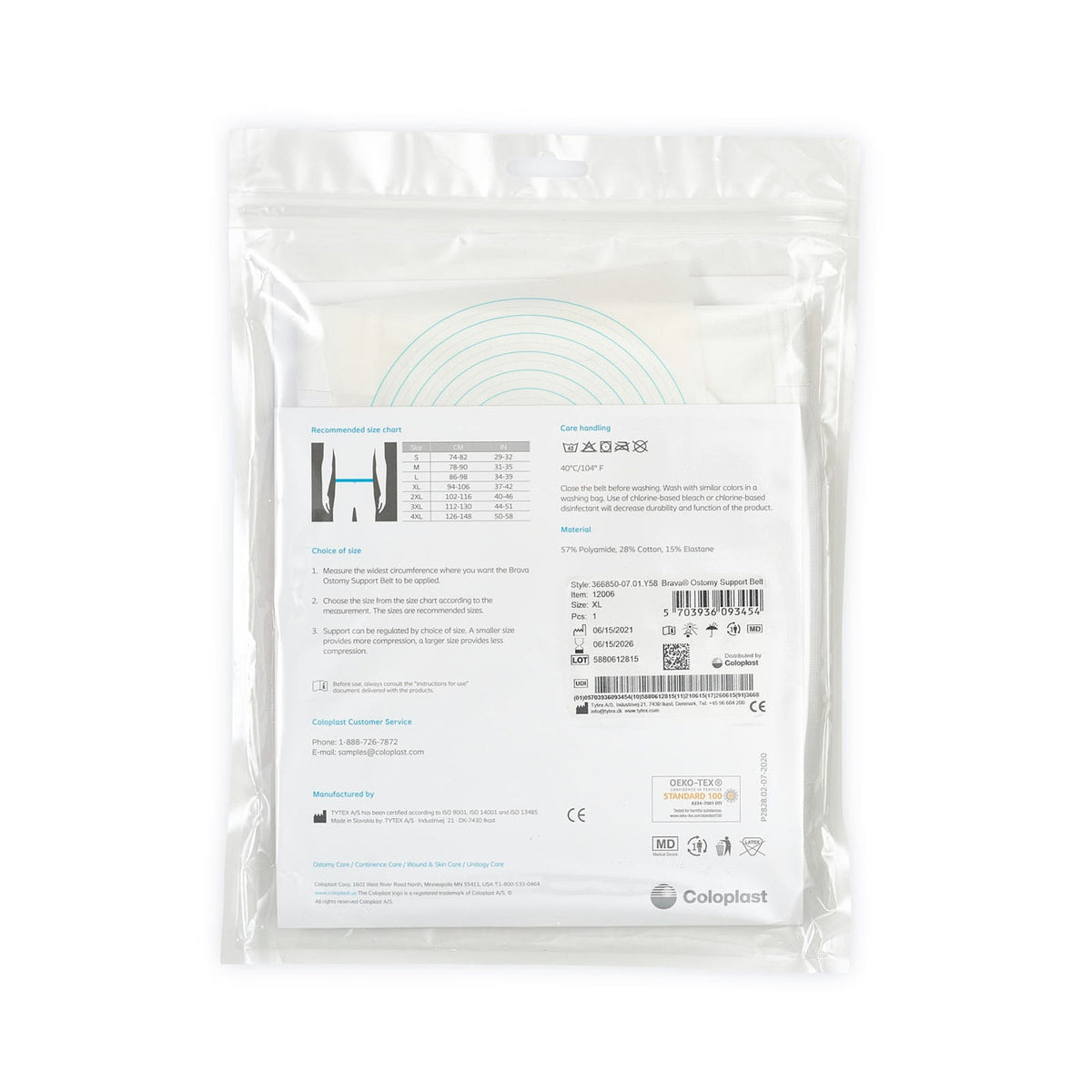 Coloplast Brava Support Belt for Ostomy Appliance, fits 37 – 42 inch waists