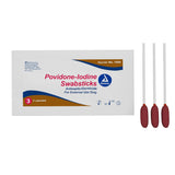 Dynarex Povidone-Iodine Swabsticks, 4" Saturated, Antiseptic/Germicide