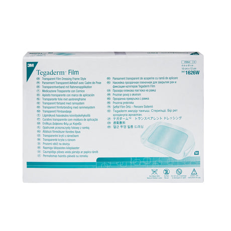 3M Tegaderm Transparent Film Dressing, Frame Style, Rectangle, Sterile — 4" x 4.75"