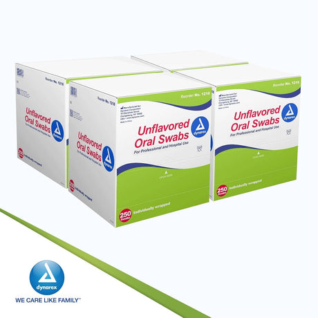 Dynarex Unflavored Oral Swabs, Individually Wrapped, Box of 250