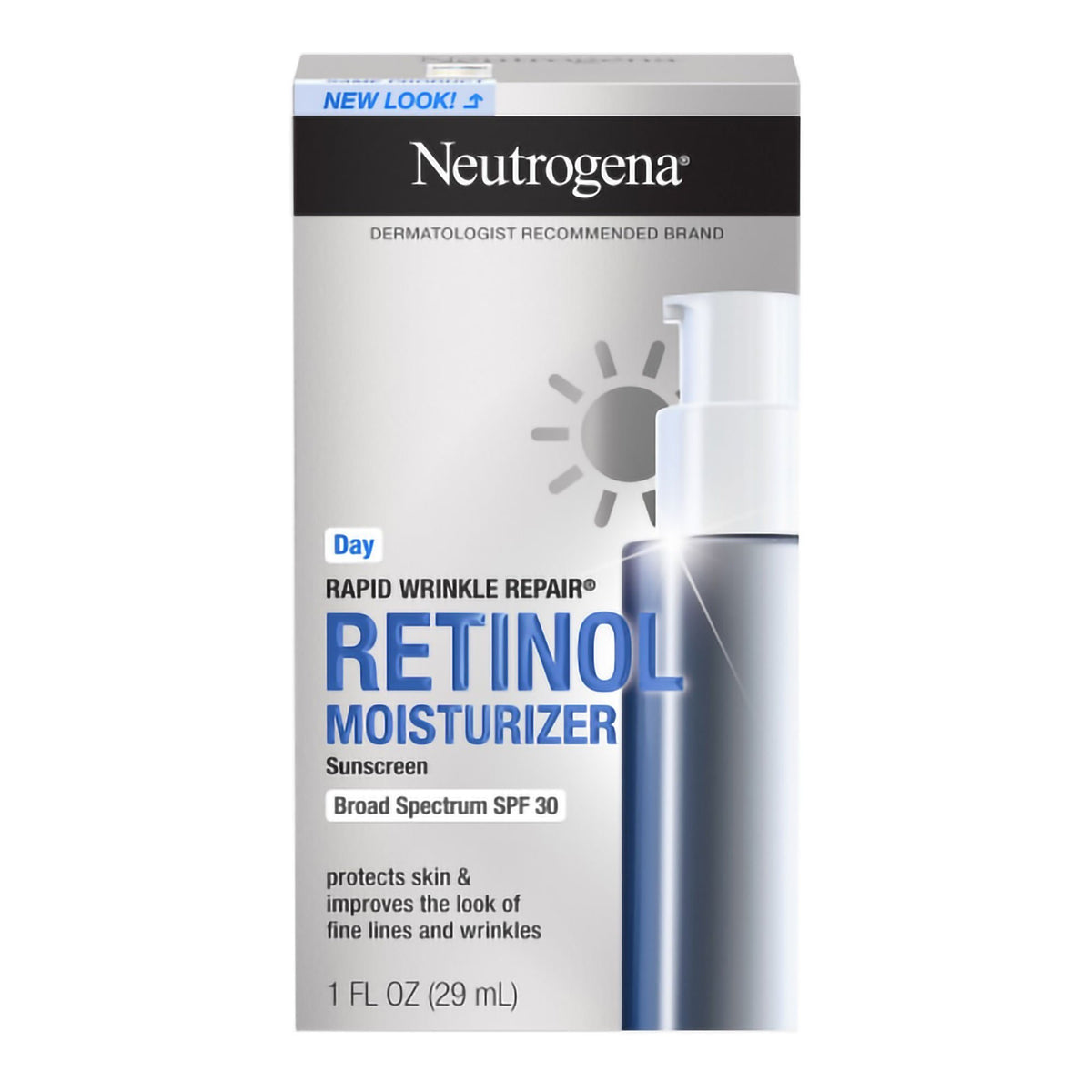 Neutrogena Rapid Wrinkle Repair Retinol Moisturizer Sunscreen SPF 30, 1 oz Pump Bottle