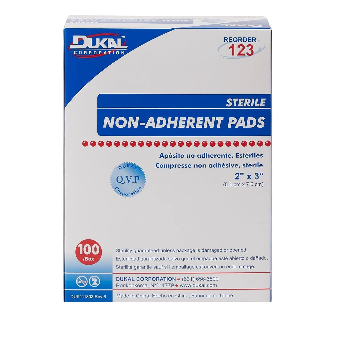 Dukal Nonadherent Dressing, 2 x 3 Inch