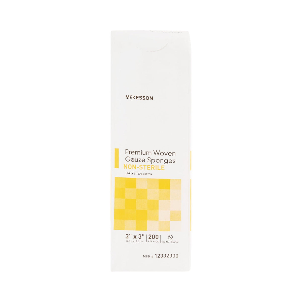 McKesson Gauze Sponge, NonSterile, 3 x 3", 12-Ply, Cotton, White - 12332000 - LL Medico