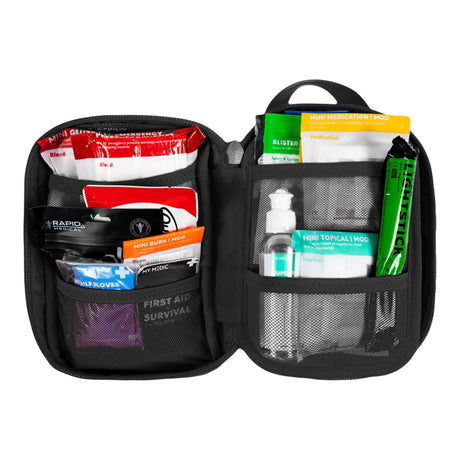 My Medic MyFak Mini Standard First Aid Kit, Black - MM-KIT-U-MFK-MINI-V2-BLK-STN - LL Medico
