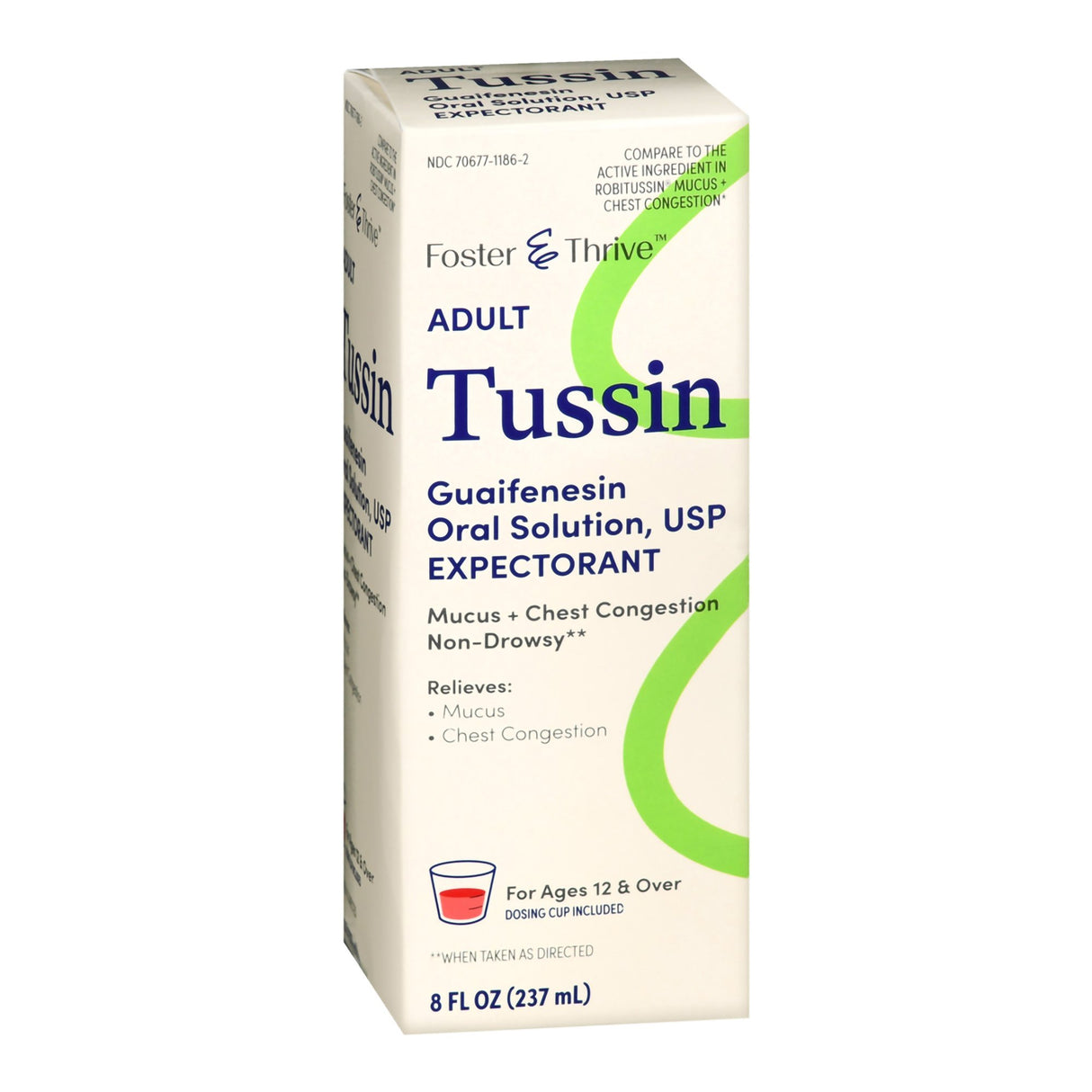 Foster & Thrive Adult Tussin Guaifenesin Oral Solution Relief Syrup, 8 fl oz