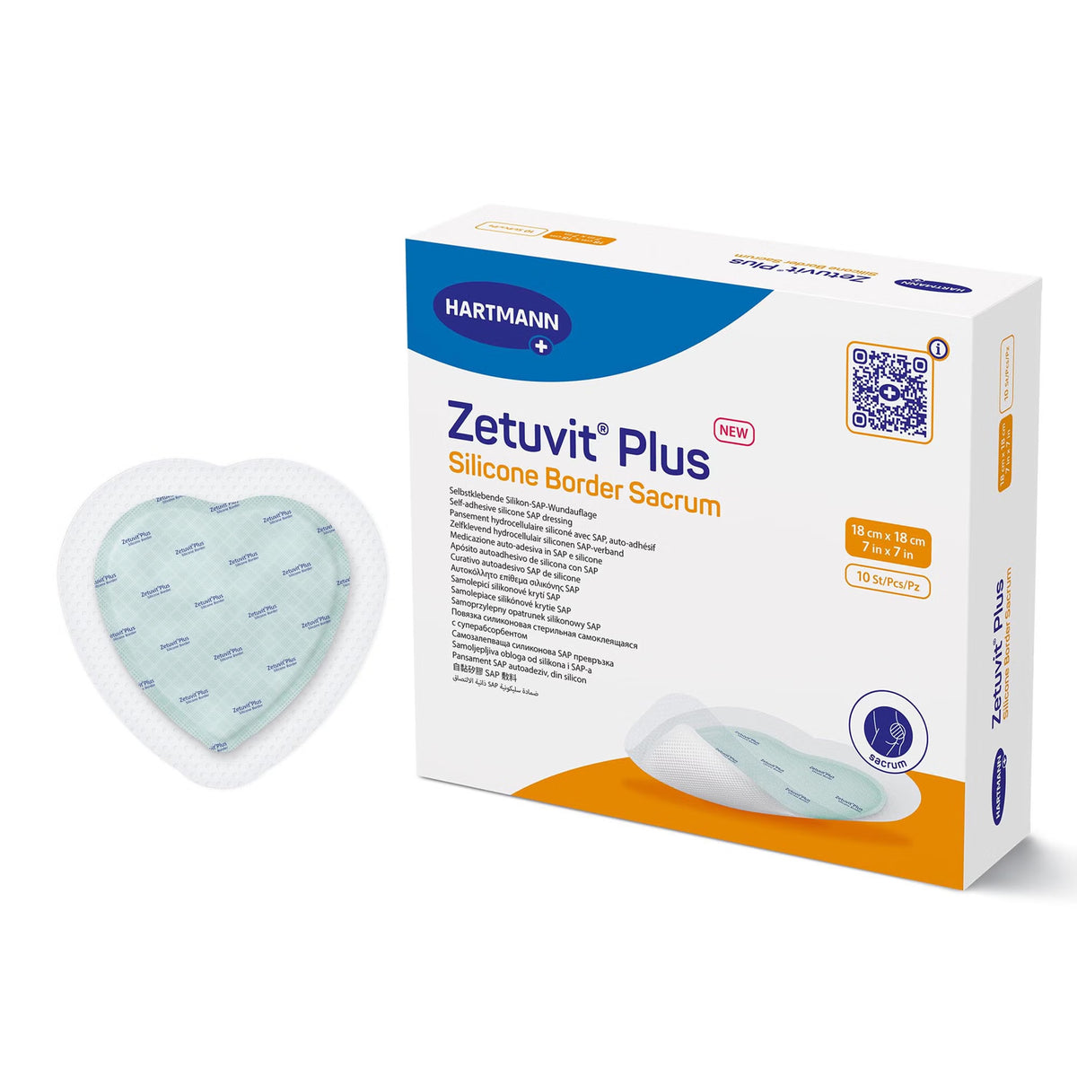 Hartmann Zetuvit Plus Silicone Border Super Absorbent Dressing, Sacral - 413906 - LL Medico