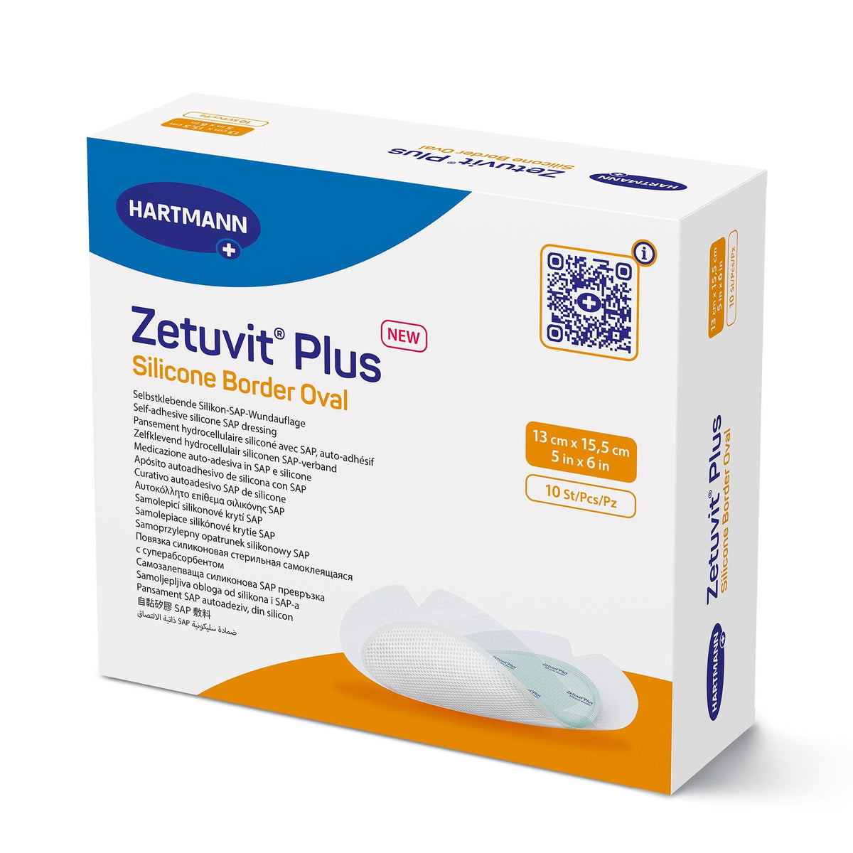 Hartmann Zetuvit Plus Silicone Border Dressing, Oval, Super Absorbent - 413908 - LL Medico