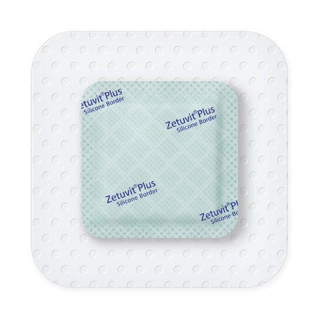 Hartmann Zetuvit Plus Silicone Border Super Absorbent Dressing, Square, Bordered — 3" x 3"