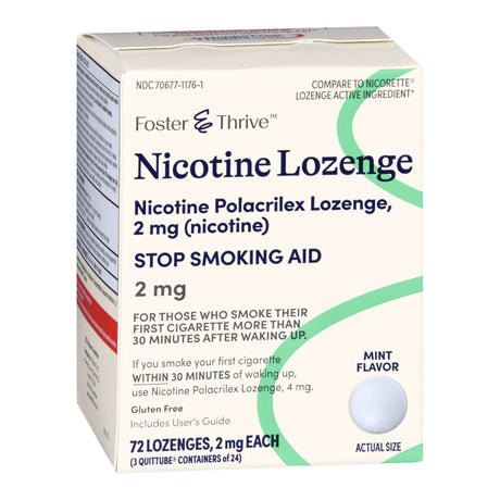 Foster & Thrive Mini Nicotine Polacrilex Lozenges, 2 mg, Mint | LL Medico
