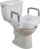 Raised Toilet Seat with Arms Drive Premium 3-1/2 Inch Height Standard Round 300 Lbs. Weight Capacity