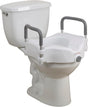 Raised Toilet Seat with Arms Drive Premium 3-1/2 Inch Height Standard Round 300 Lbs. Weight Capacity