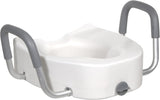 Raised Toilet Seat with Arms Drive Premium 3-1/2 Inch Height Elongated 300 Lbs. Weight Capacity