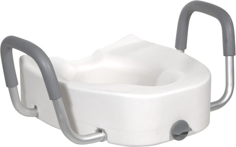 Raised Toilet Seat with Arms Drive Premium 3-1/2 Inch Height Elongated 300 Lbs. Weight Capacity