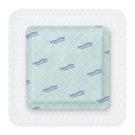 Hartmann Zetuvit Plus Silicone Border Super Absorbent Dressing, Square, Bordered — 5" x 5"