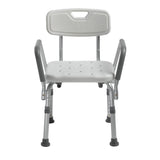 Bath Bench Drive Padded Removable Arms Aluminum Frame with Backrest 16 Inch Seat Width 300 Lbs. Weight Capacity