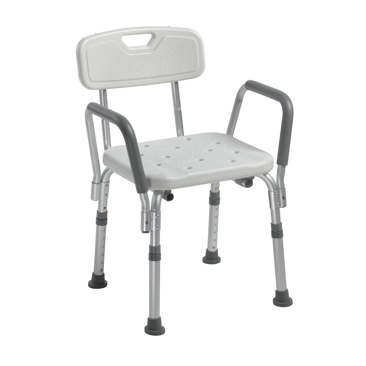 Bath Bench Drive Padded Removable Arms Aluminum Frame with Backrest 16 Inch Seat Width 300 Lbs. Weight Capacity