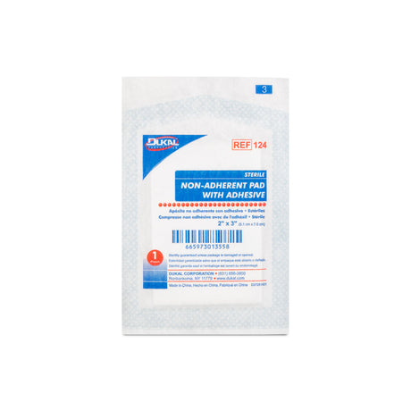 Dukal Caliber Non-Adherent Island Dressing, Sterile, 2" x 3"