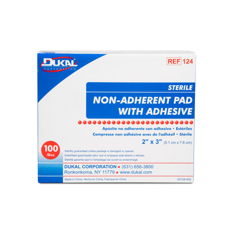Dukal Caliber Non-Adherent Island Dressing, Sterile, 2" x 3"