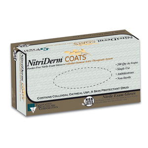 NitriDerm Coats Powder-Free Nitrile Exam Gloves, White